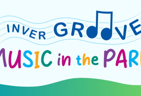 Poster with the words Inver Groove Music in the Park.